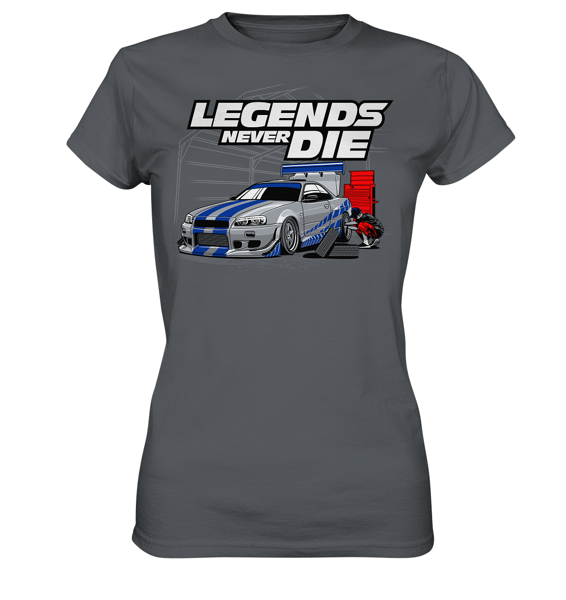 Legends never die R34 GT_R - Ladies Premium Shirt - MotoMerch.de