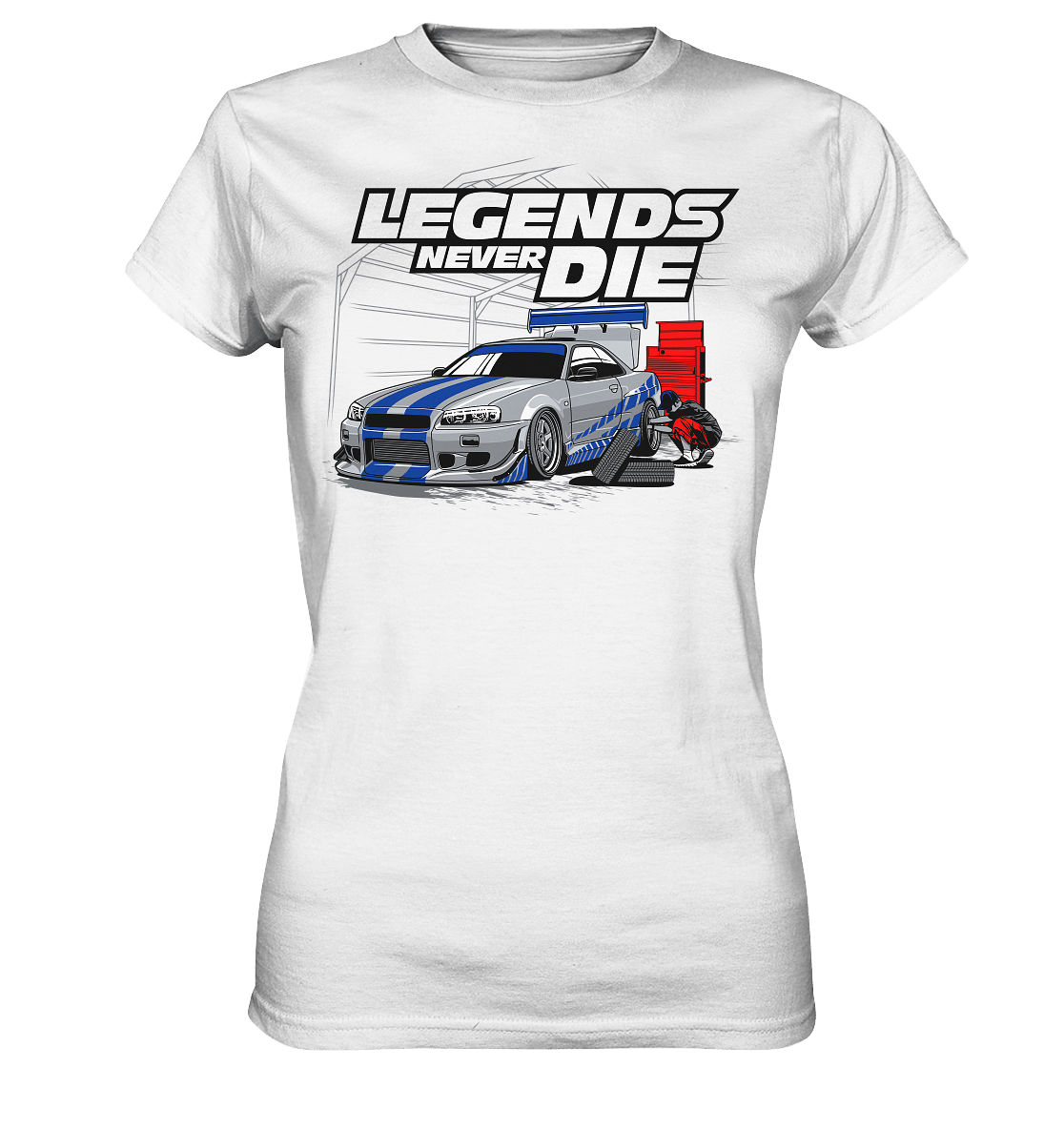 Legends never die R34 GT_R - Ladies Premium Shirt - MotoMerch.de