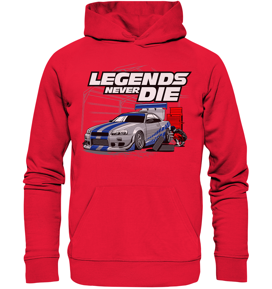 Legends never die R34 GT_R - Premium Unisex Hoodie - MotoMerch.de
