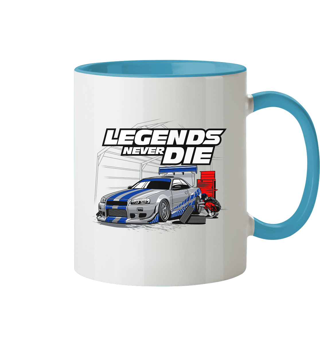 Legends never die R34 GT_R - Tasse zweifarbig - MotoMerch.de