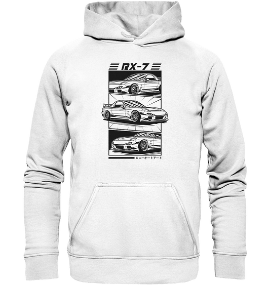 Mazda RX-7 FD Collage - Basic Unisex Hoodie - MotoMerch.de