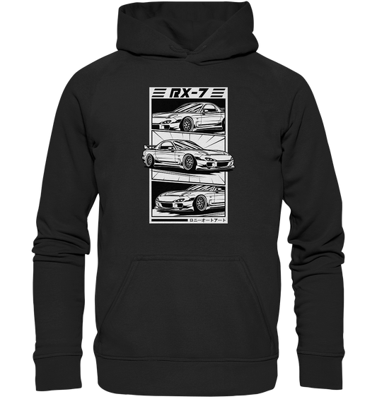 Mazda RX-7 FD Collage - Basic Unisex Hoodie XL - MotoMerch.de