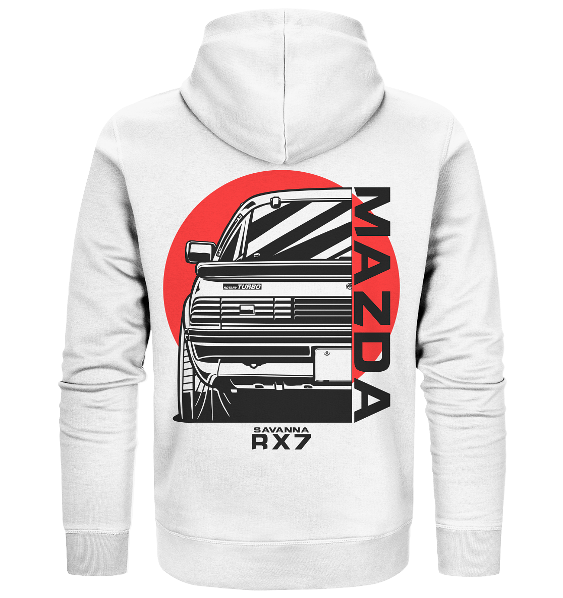 Mazda RX7 Savanna Heck - Organic Zipper - MotoMerch.de