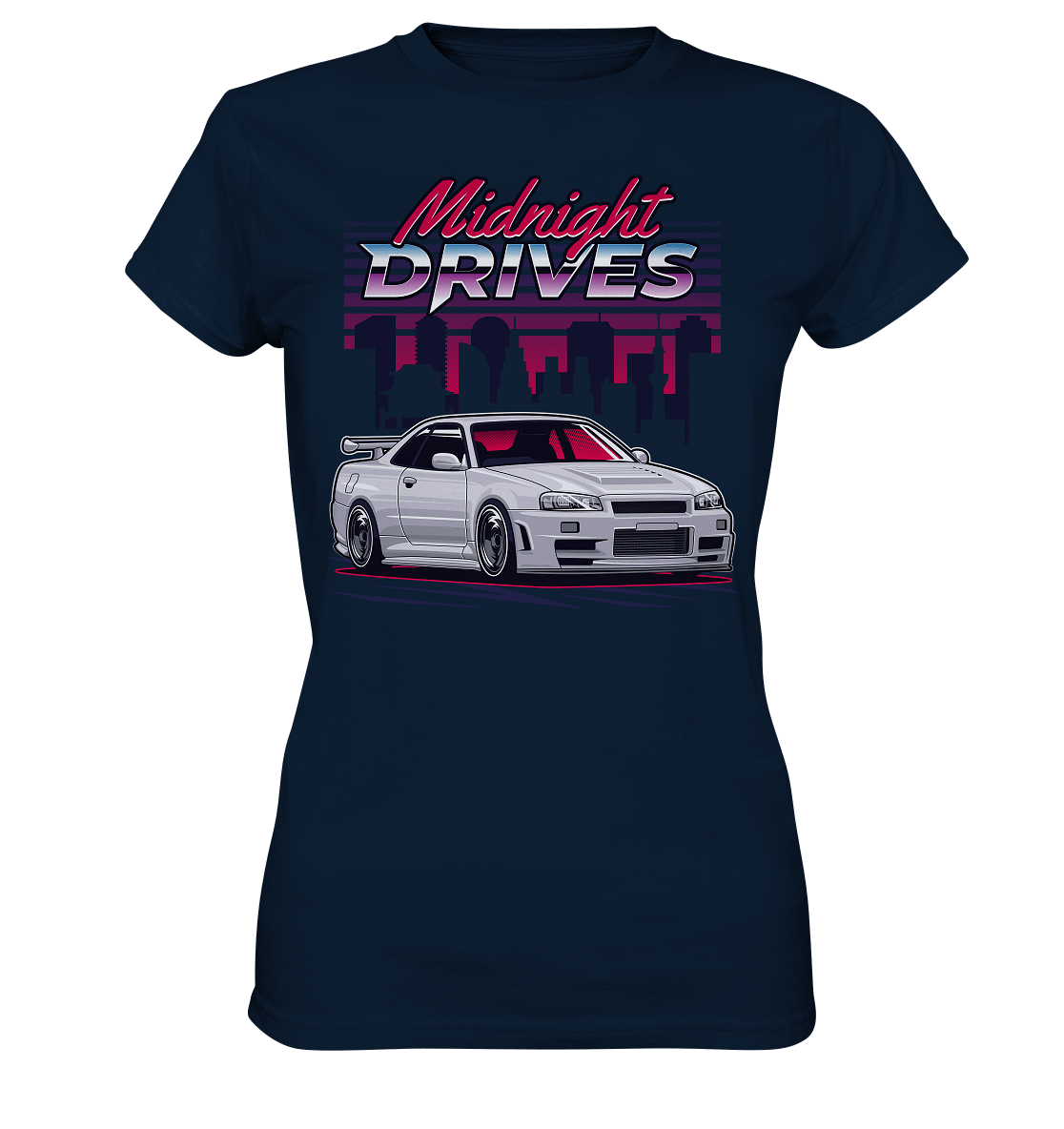 Midnight Drives R34 - Ladies Premium Shirt - MotoMerch.de