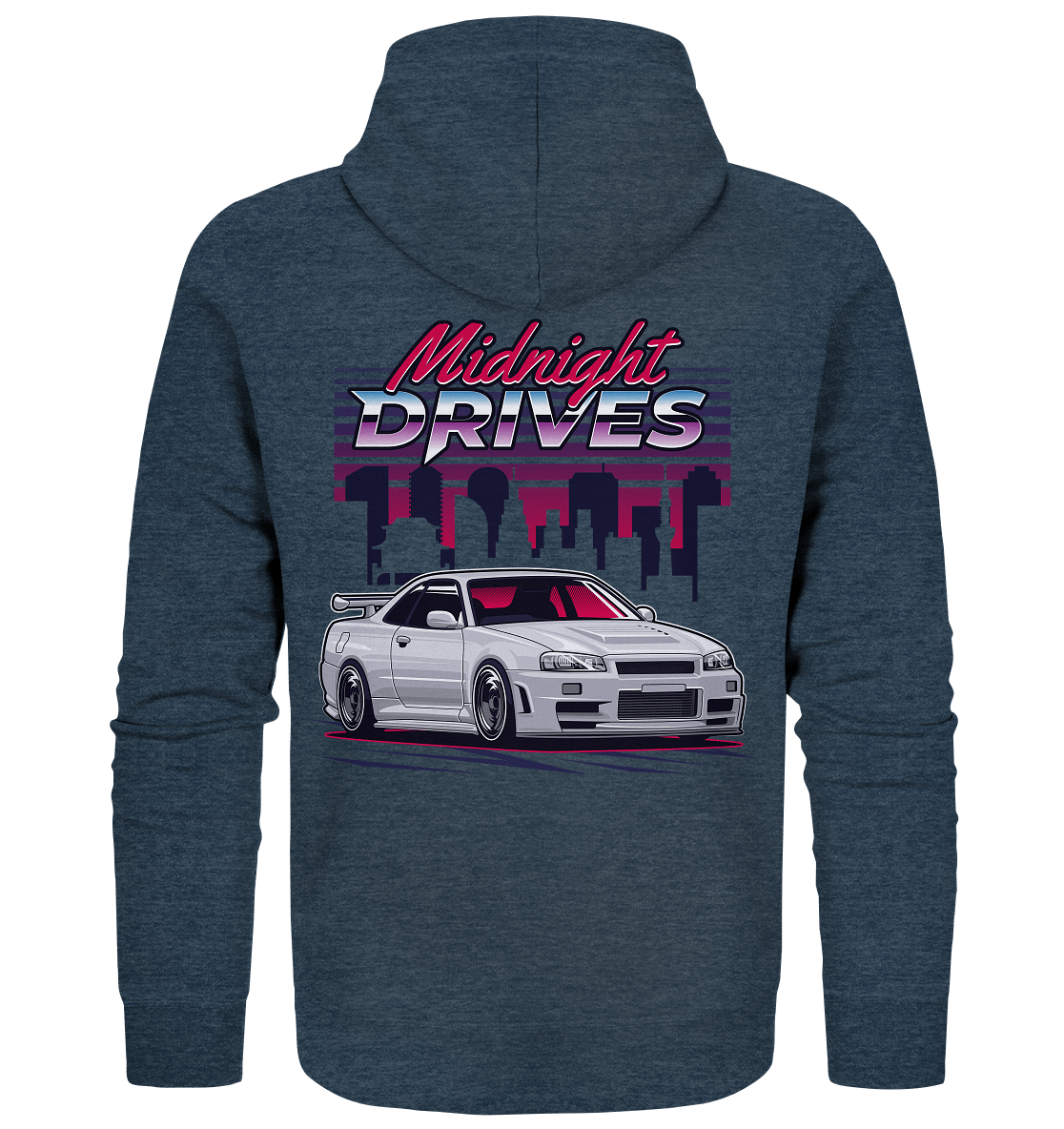 Midnight Drives R34 - Organic Zipper - MotoMerch.de