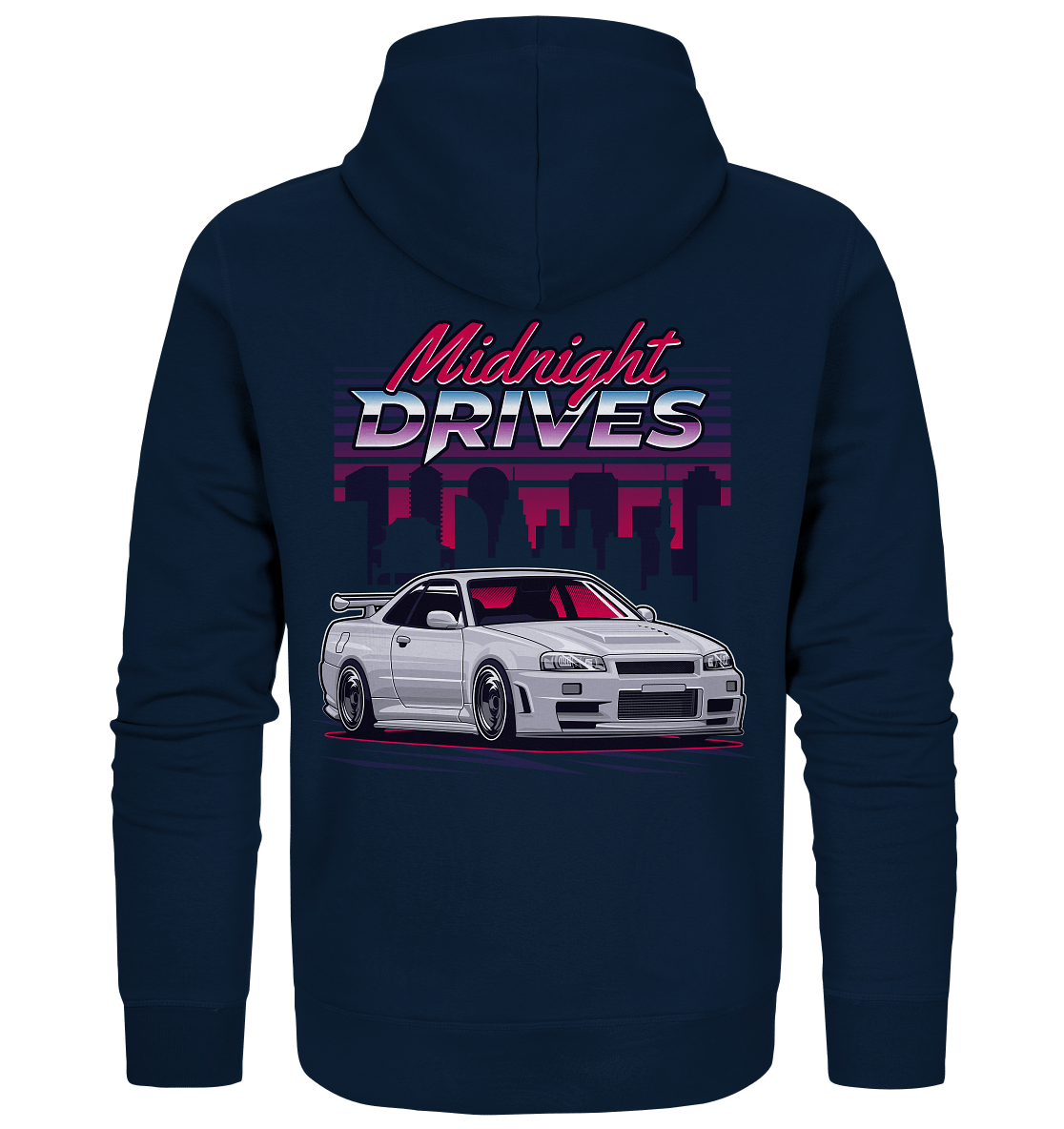 Midnight Drives R34 - Organic Zipper - MotoMerch.de