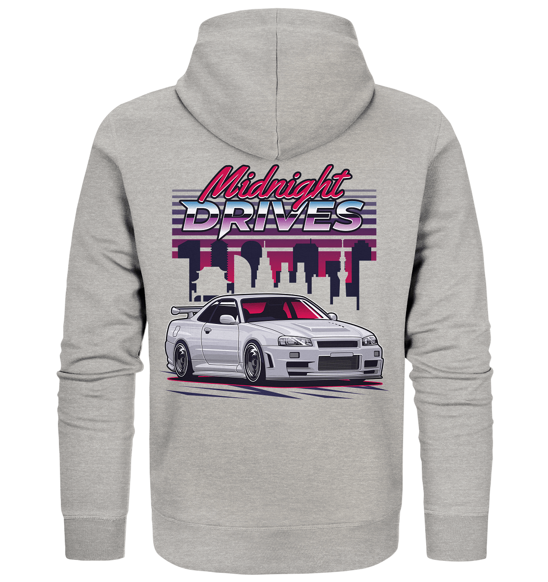 Midnight Drives R34 - Organic Zipper - MotoMerch.de