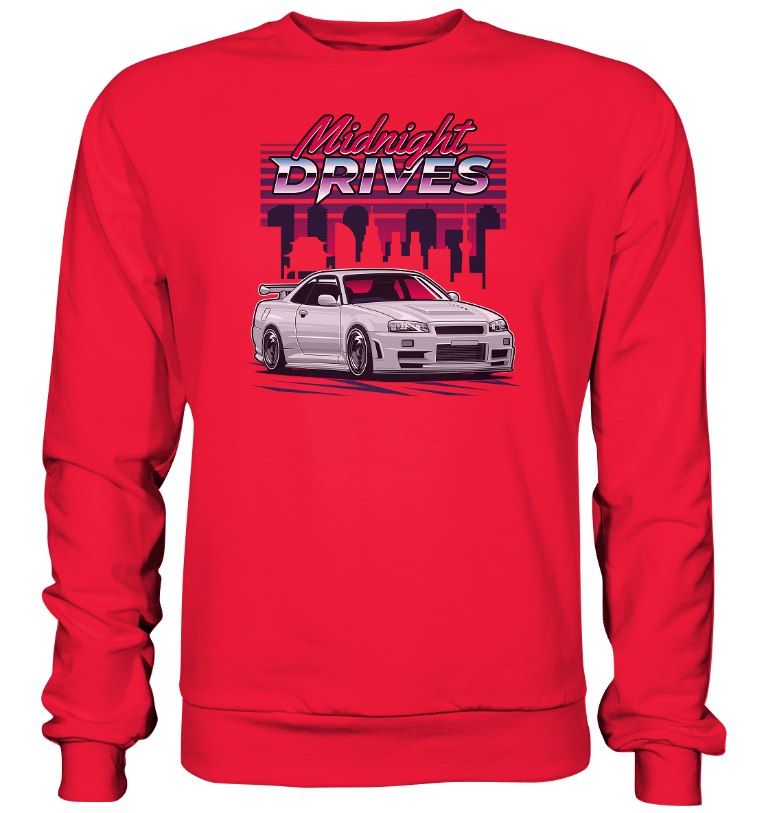 Midnight Drives R34 - Premium Sweatshirt - MotoMerch.de