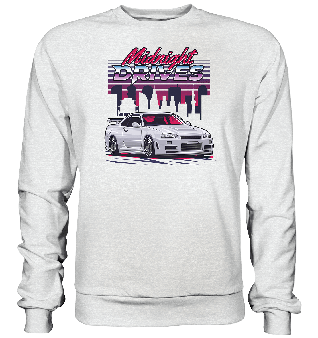 Midnight Drives R34 - Premium Sweatshirt - MotoMerch.de
