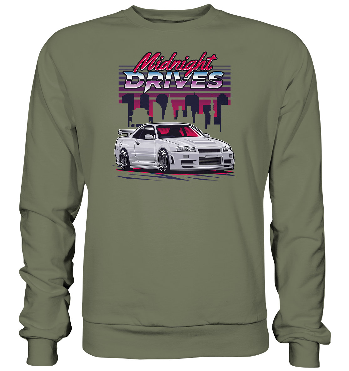 Midnight Drives R34 - Premium Sweatshirt - MotoMerch.de