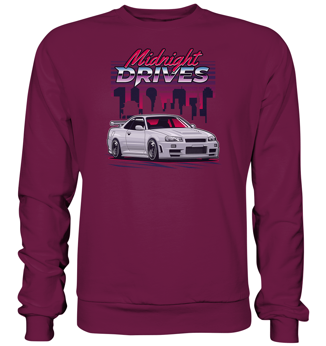 Midnight Drives R34 - Premium Sweatshirt - MotoMerch.de