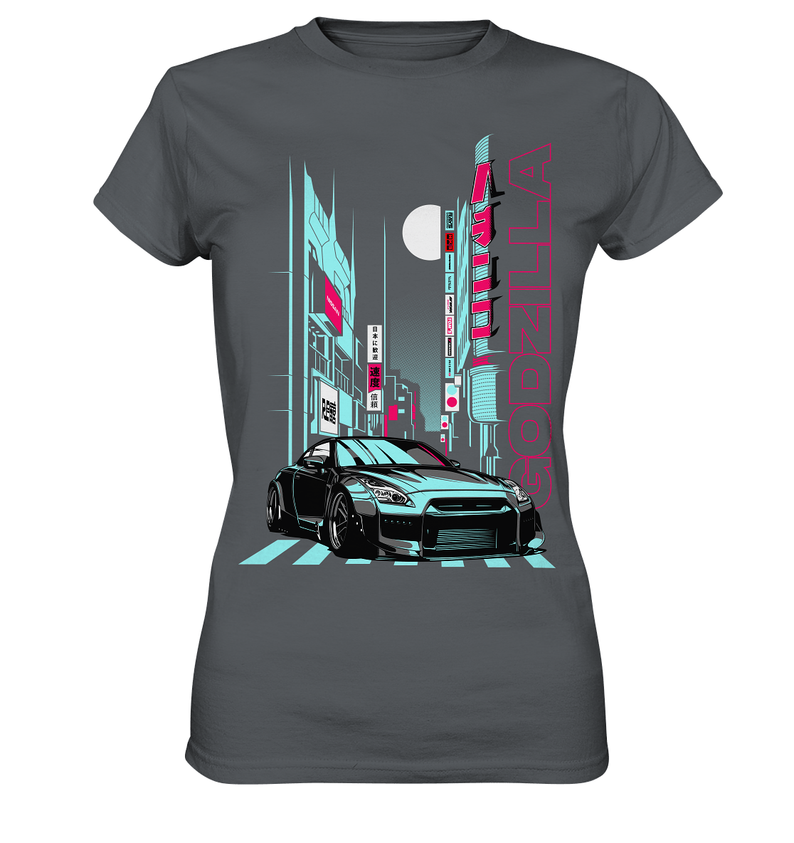 Neon Aesthetic R35 GTR - Ladies Premium Shirt - MotoMerch.de