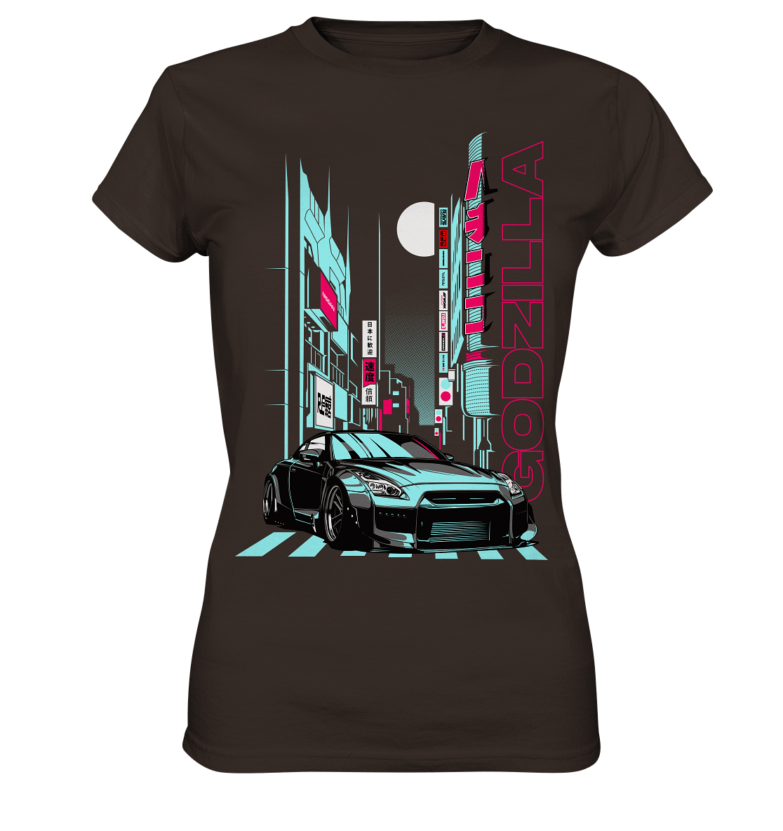 Neon Aesthetic R35 GTR - Ladies Premium Shirt - MotoMerch.de