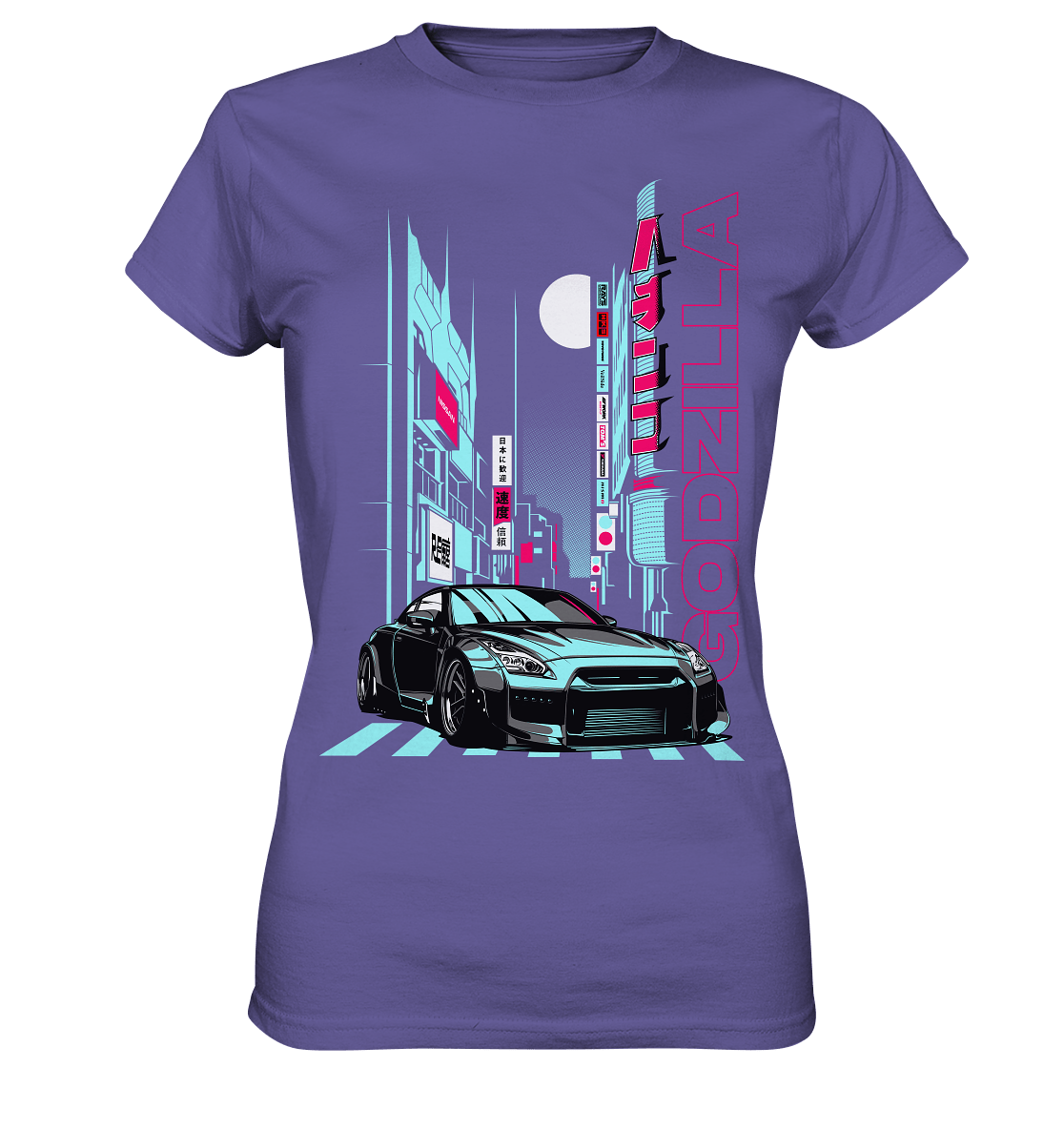 Neon Aesthetic R35 GTR - Ladies Premium Shirt - MotoMerch.de