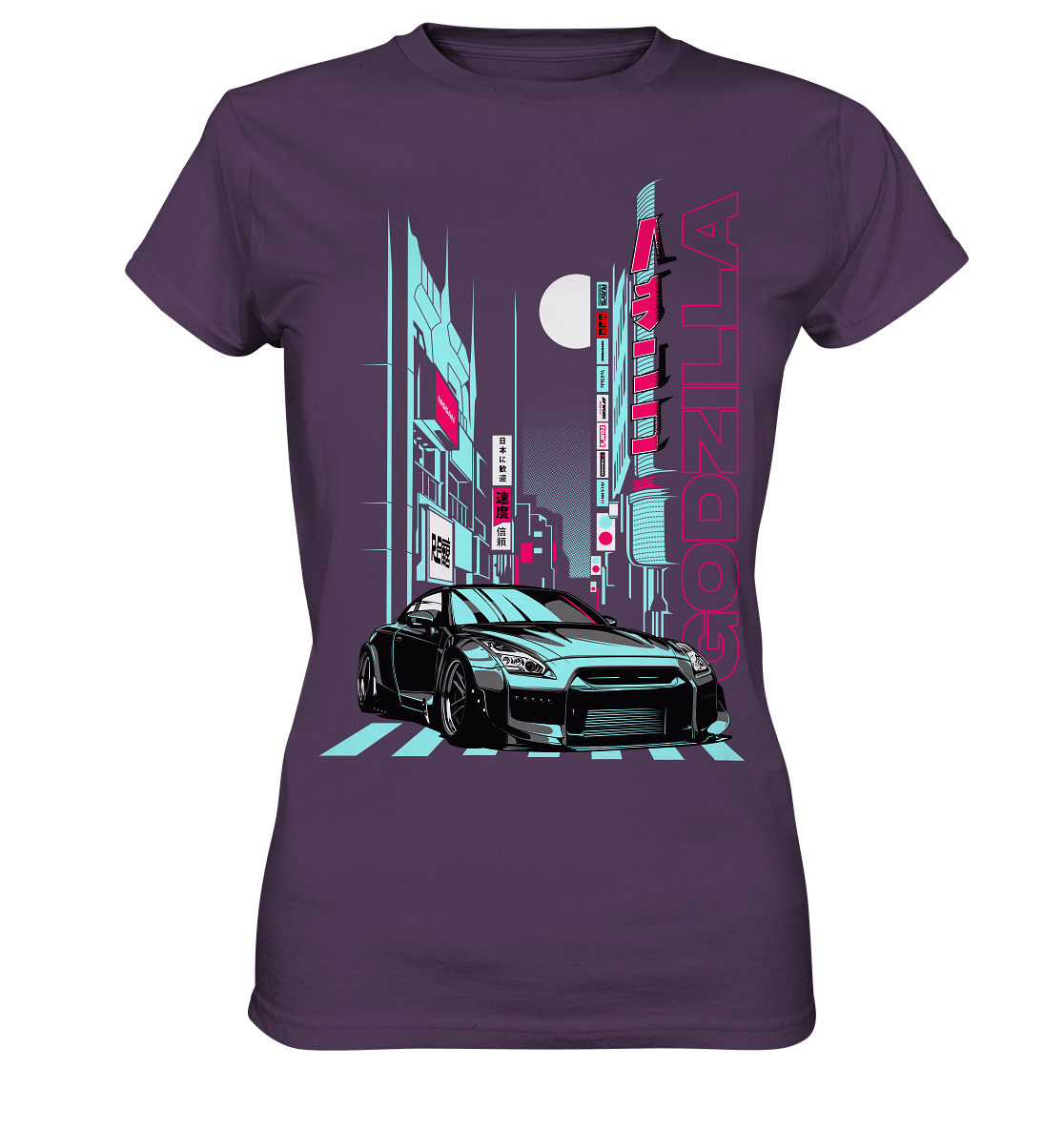 Neon Aesthetic R35 GTR - Ladies Premium Shirt - MotoMerch.de