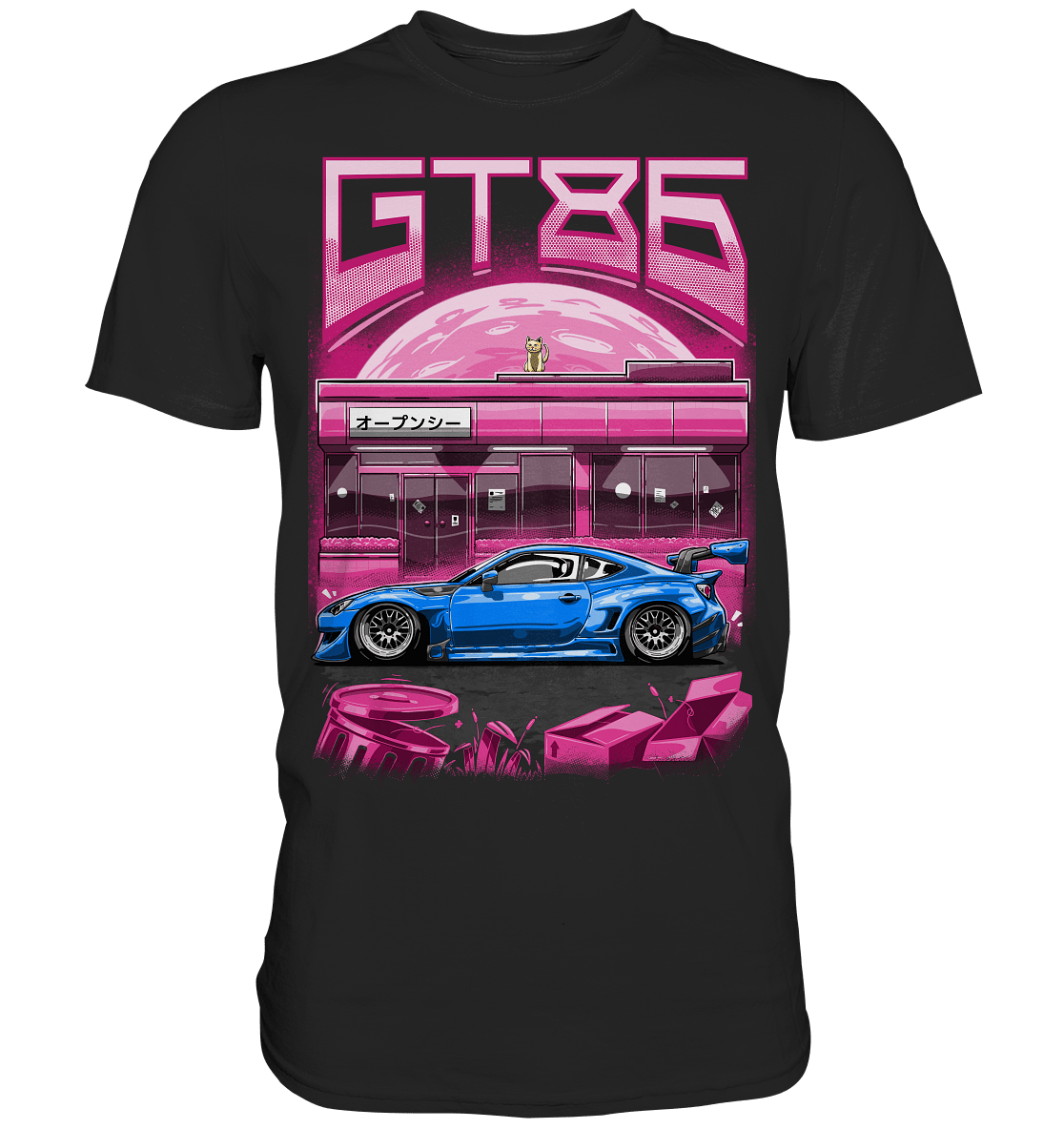 Neon Widebody GT86 - Premium Shirt - MotoMerch.de