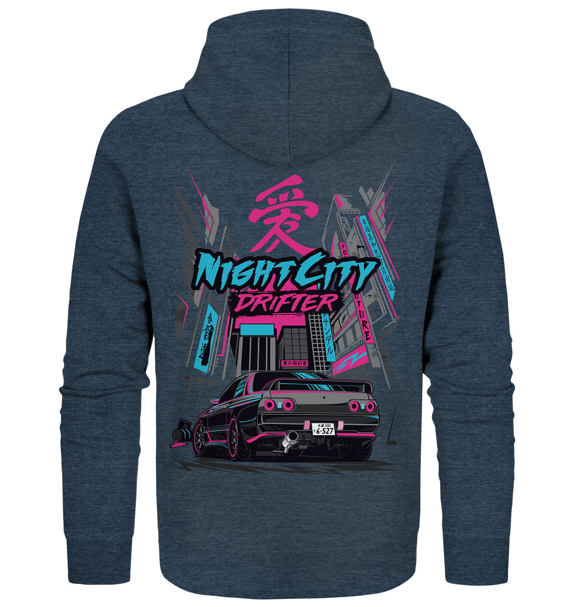 NightCity Skyline R32 - Organic Zipper - MotoMerch.de