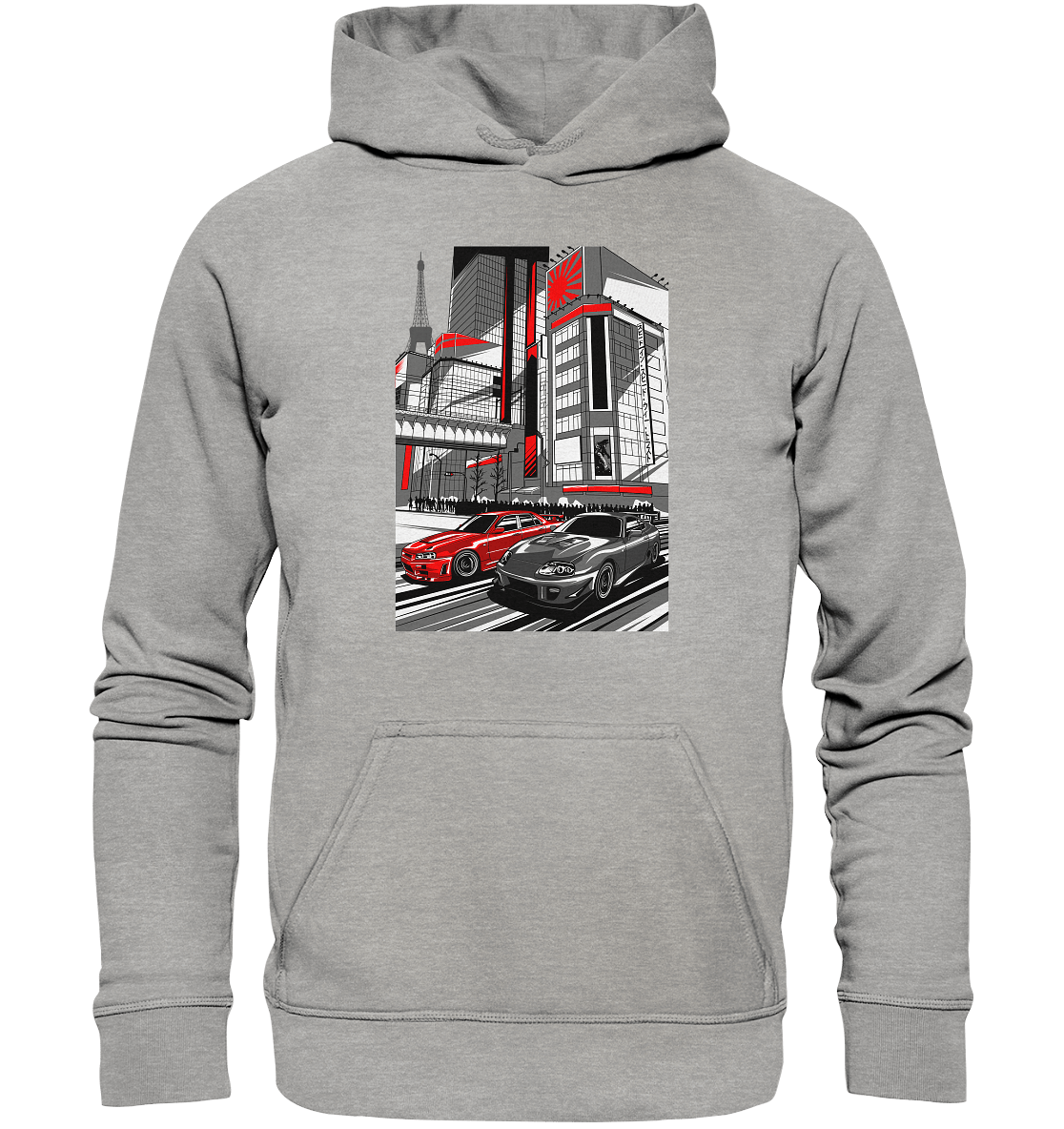 Nihon Nights - R34 vs. MK4 - Basic Unisex Hoodie - MotoMerch.de