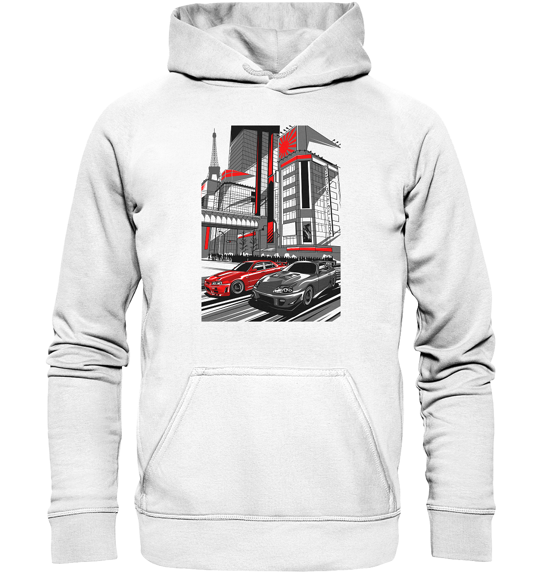 Nihon Nights - R34 vs. MK4 - Basic Unisex Hoodie - MotoMerch.de