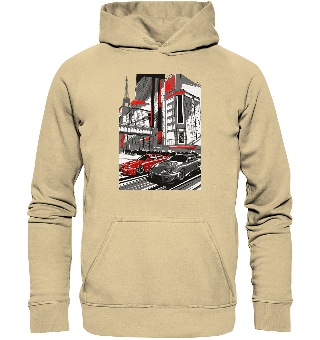 Nihon Nights - R34 vs. MK4 - Basic Unisex Hoodie - MotoMerch.de