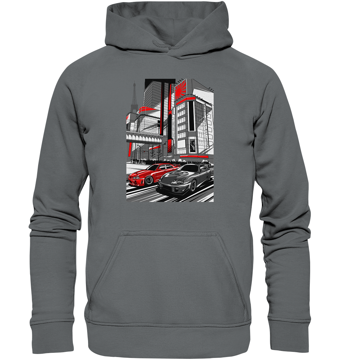 Nihon Nights - R34 vs. MK4 - Basic Unisex Hoodie - MotoMerch.de