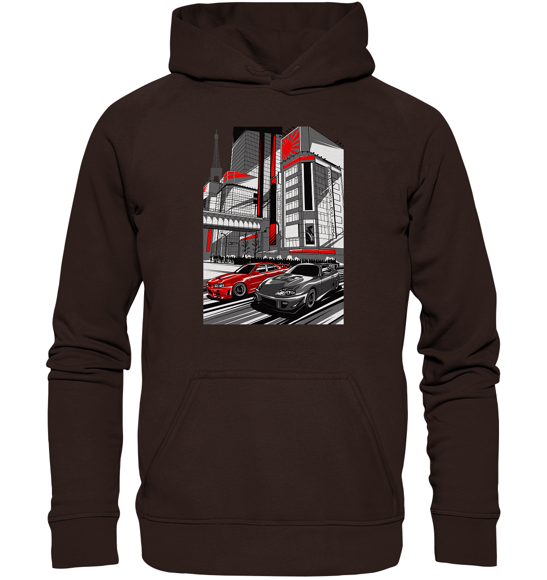 Nihon Nights - R34 vs. MK4 - Basic Unisex Hoodie - MotoMerch.de