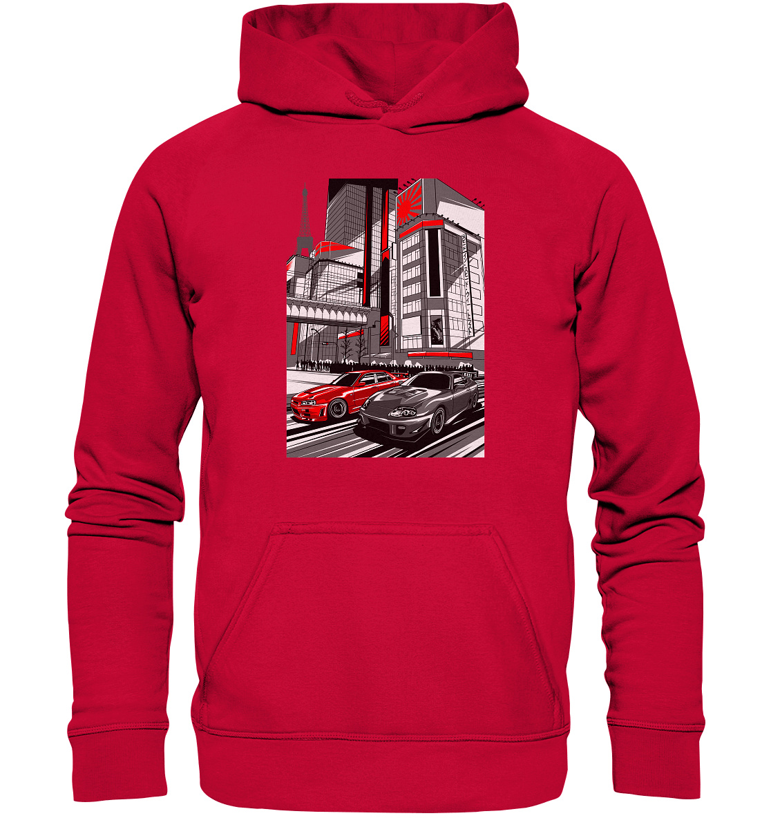 Nihon Nights - R34 vs. MK4 - Basic Unisex Hoodie - MotoMerch.de