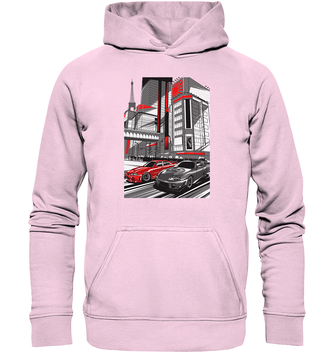 Nihon Nights - R34 vs. MK4 - Basic Unisex Hoodie - MotoMerch.de