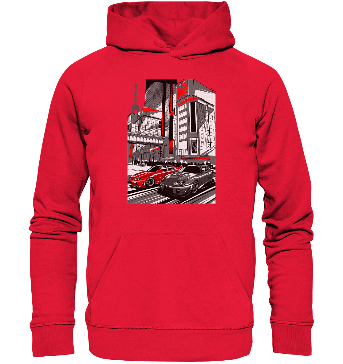 Nihon Nights - R34 vs. MK4 - Premium Unisex Hoodie - MotoMerch.de