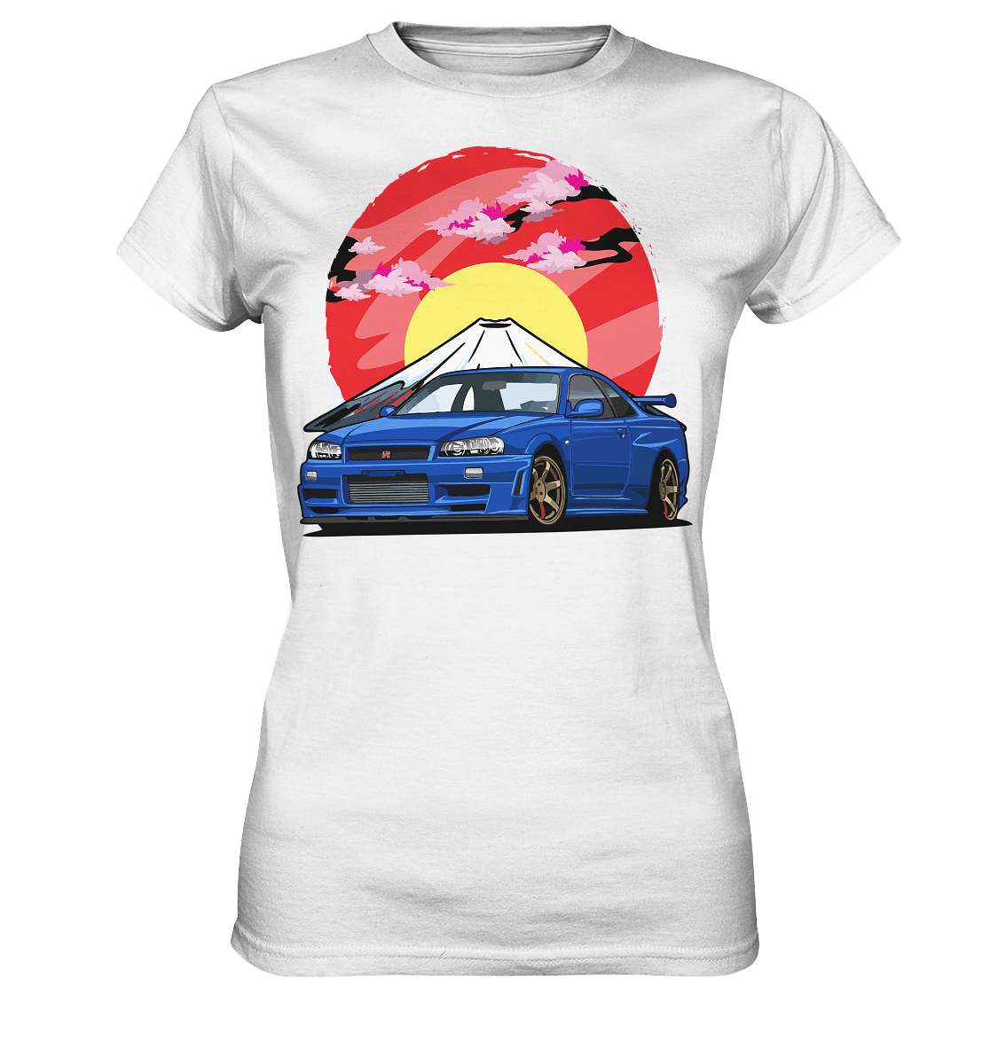 Nissan R34 GT-R Mount Fuji - Ladies Premium Shirt - MotoMerch.de