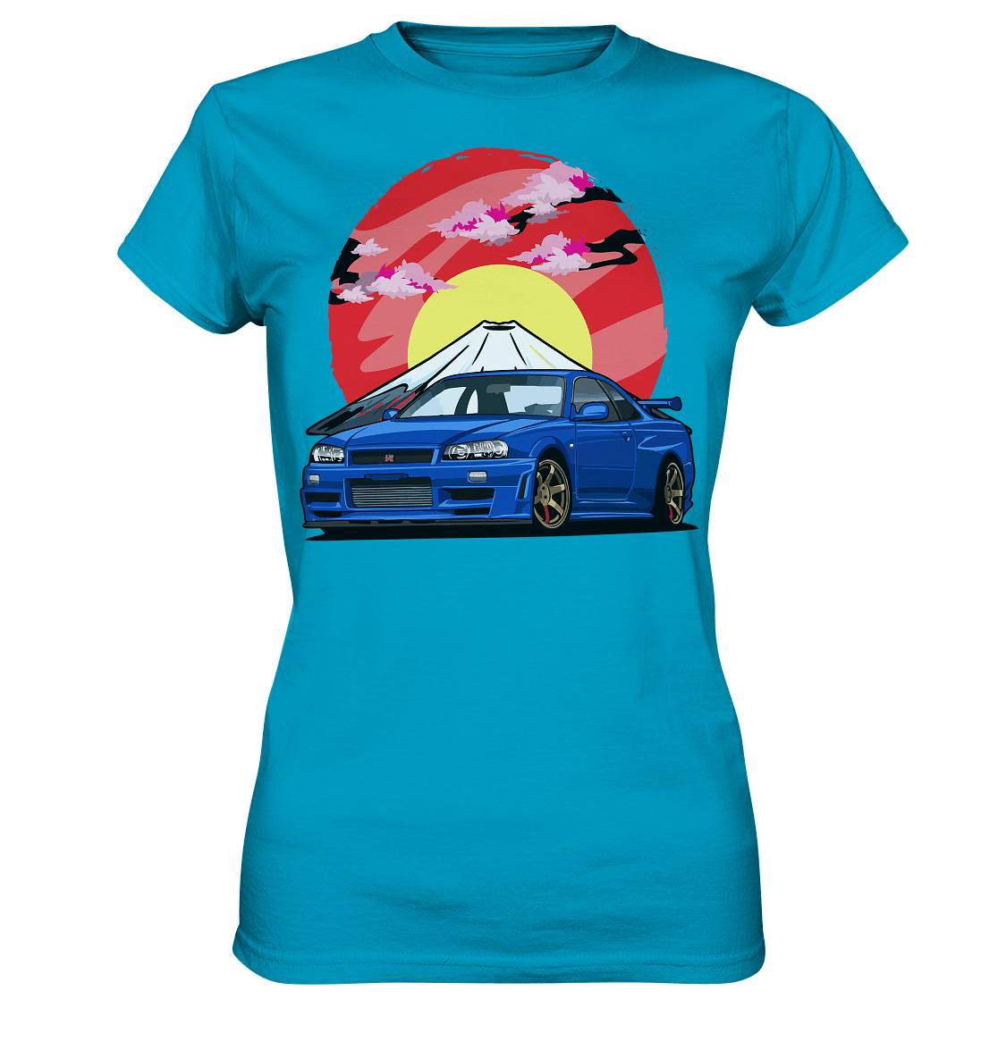 Nissan R34 GT-R Mount Fuji - Ladies Premium Shirt - MotoMerch.de