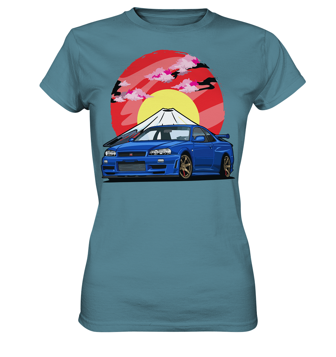 Nissan R34 GT-R Mount Fuji - Ladies Premium Shirt - MotoMerch.de