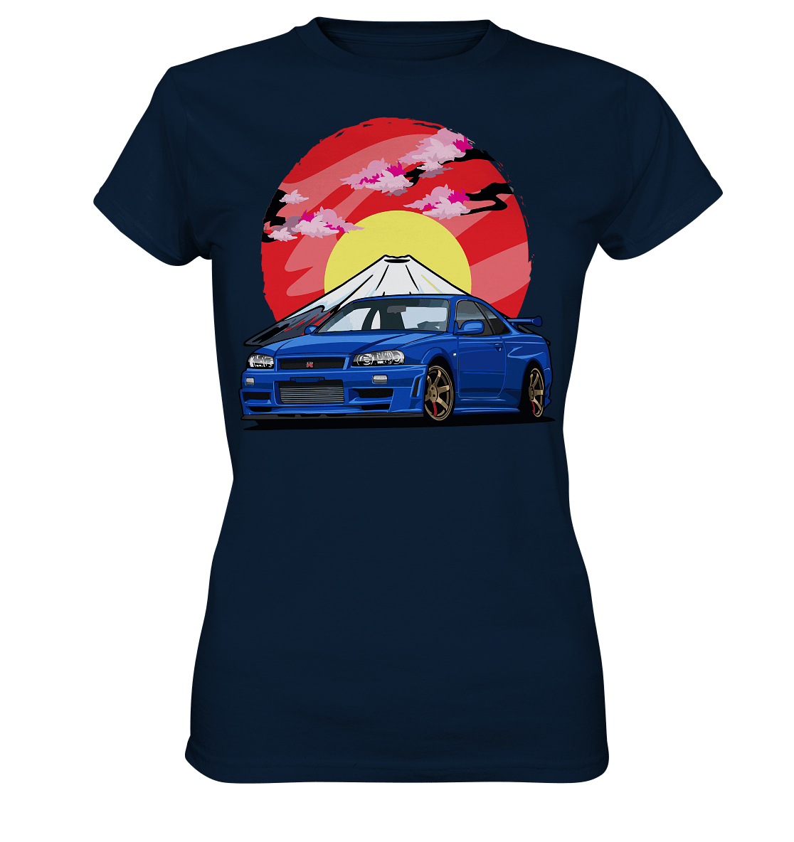 Nissan R34 GT-R Mount Fuji - Ladies Premium Shirt - MotoMerch.de