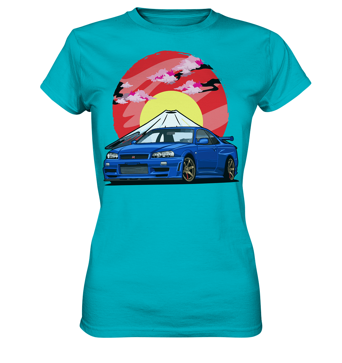 Nissan R34 GT-R Mount Fuji - Ladies Premium Shirt - MotoMerch.de