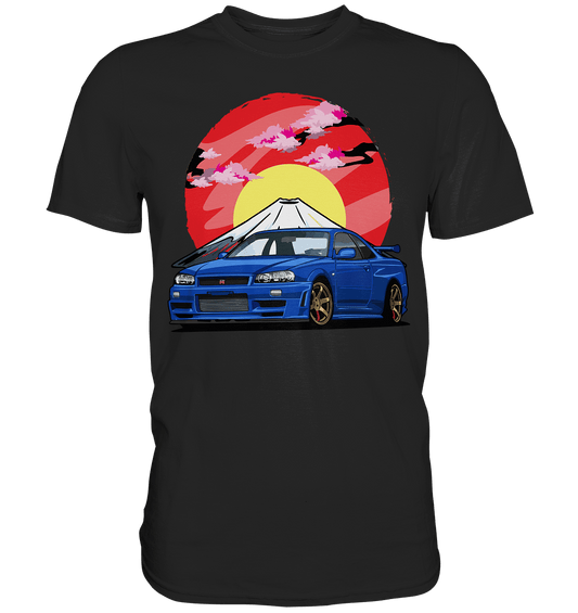 Nissan R34 GT-R Mount Fuji - Premium Shirt - MotoMerch.de