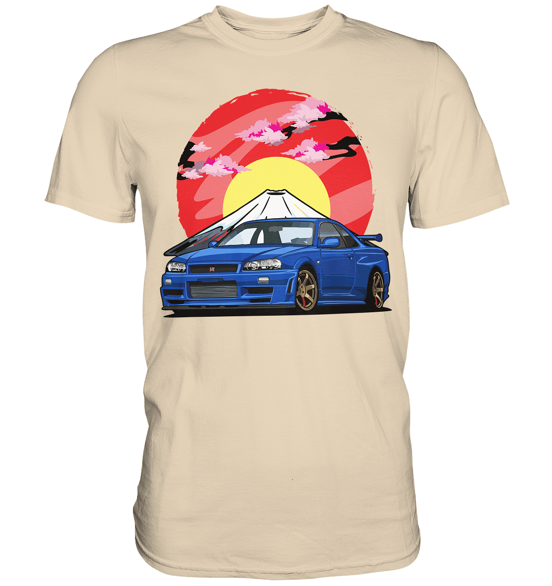 Nissan R34 GT-R Mount Fuji - Premium Shirt - MotoMerch.de