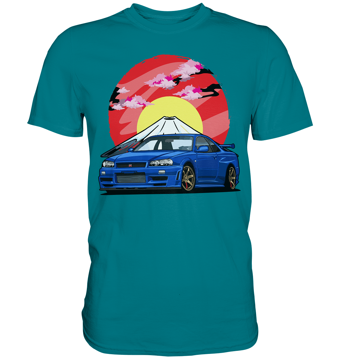 Nissan R34 GT-R Mount Fuji - Premium Shirt - MotoMerch.de