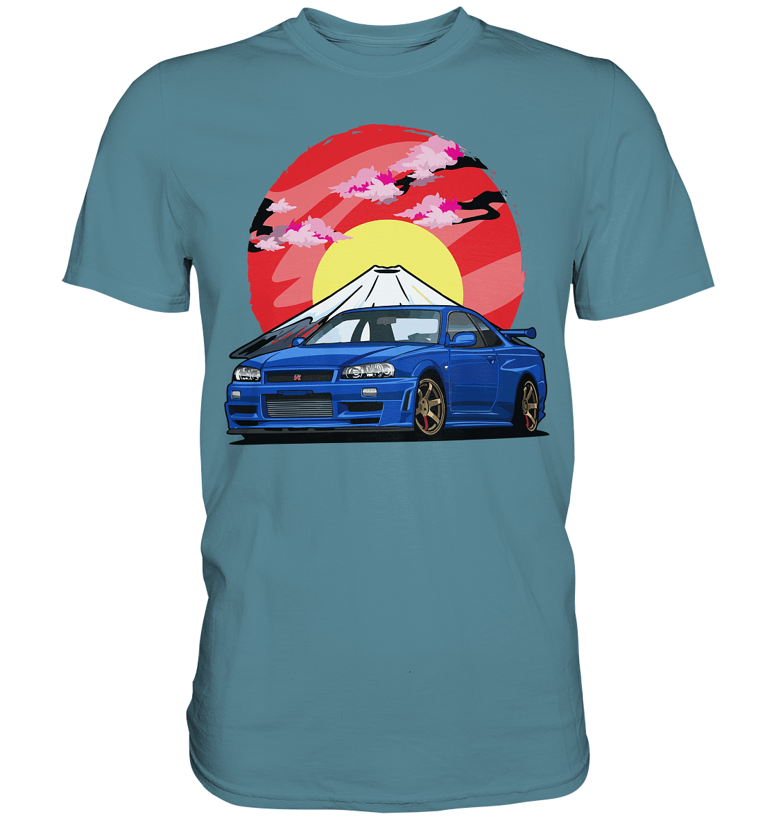 Nissan R34 GT-R Mount Fuji - Premium Shirt - MotoMerch.de