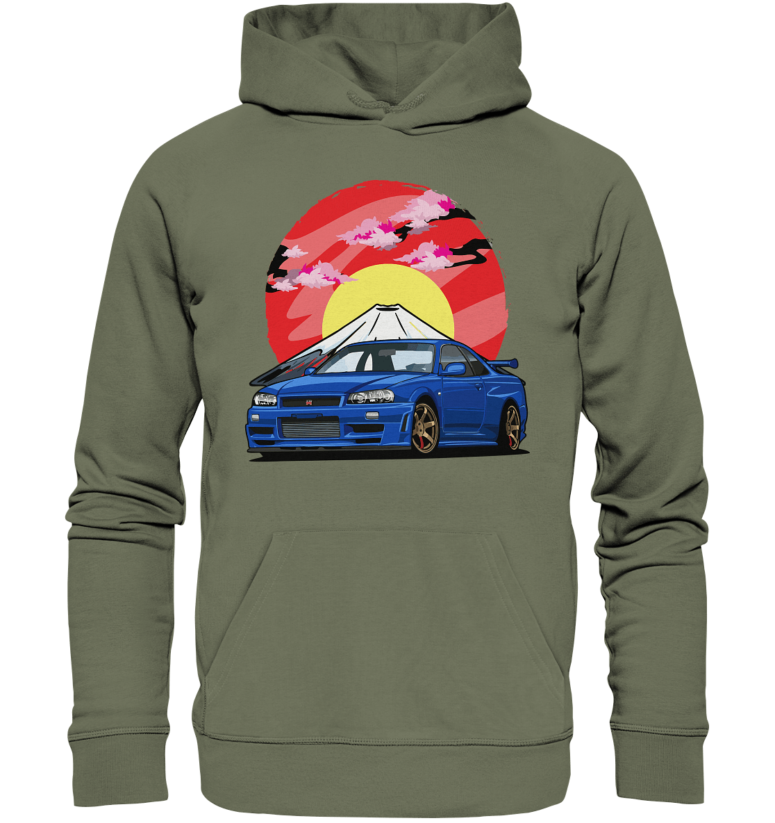 Nissan R34 GT-R Mount Fuji - Premium Unisex Hoodie - MotoMerch.de