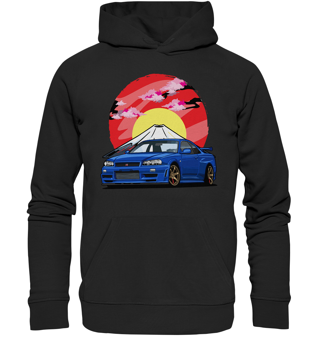 Nissan R34 GT-R Mount Fuji - Premium Unisex Hoodie - MotoMerch.de