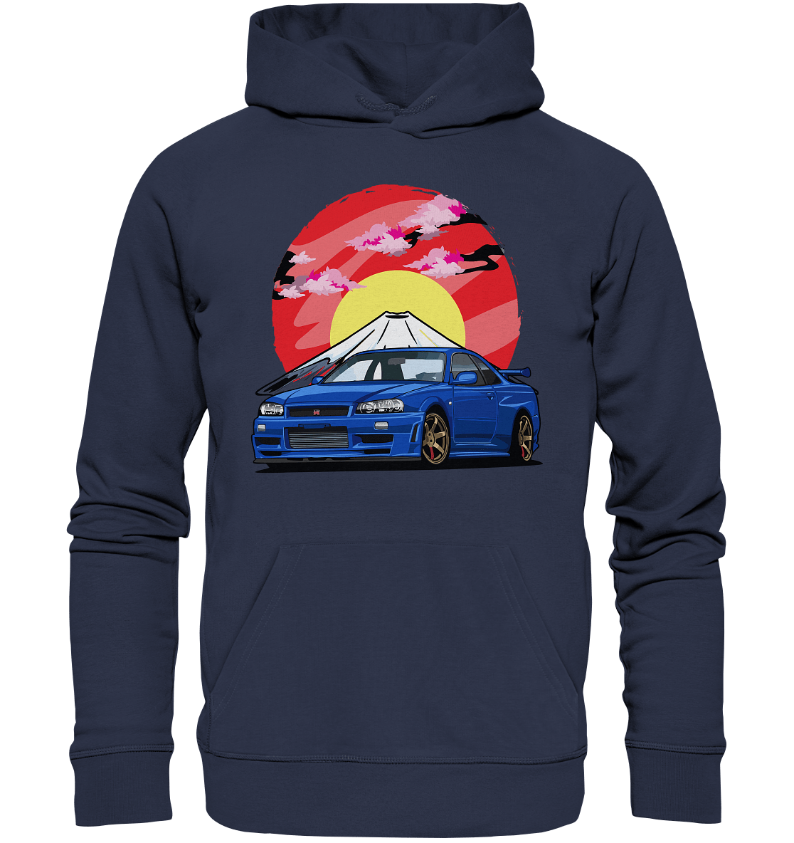 Nissan R34 GT-R Mount Fuji - Premium Unisex Hoodie - MotoMerch.de