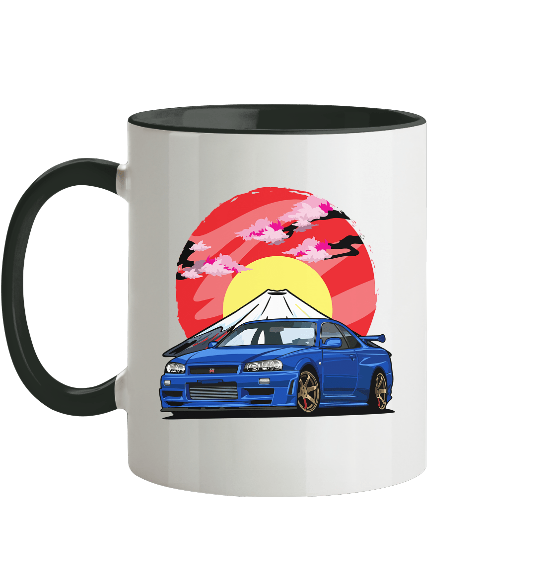 Nissan R34 GT-R Mount Fuji - Tasse zweifarbig - MotoMerch.de