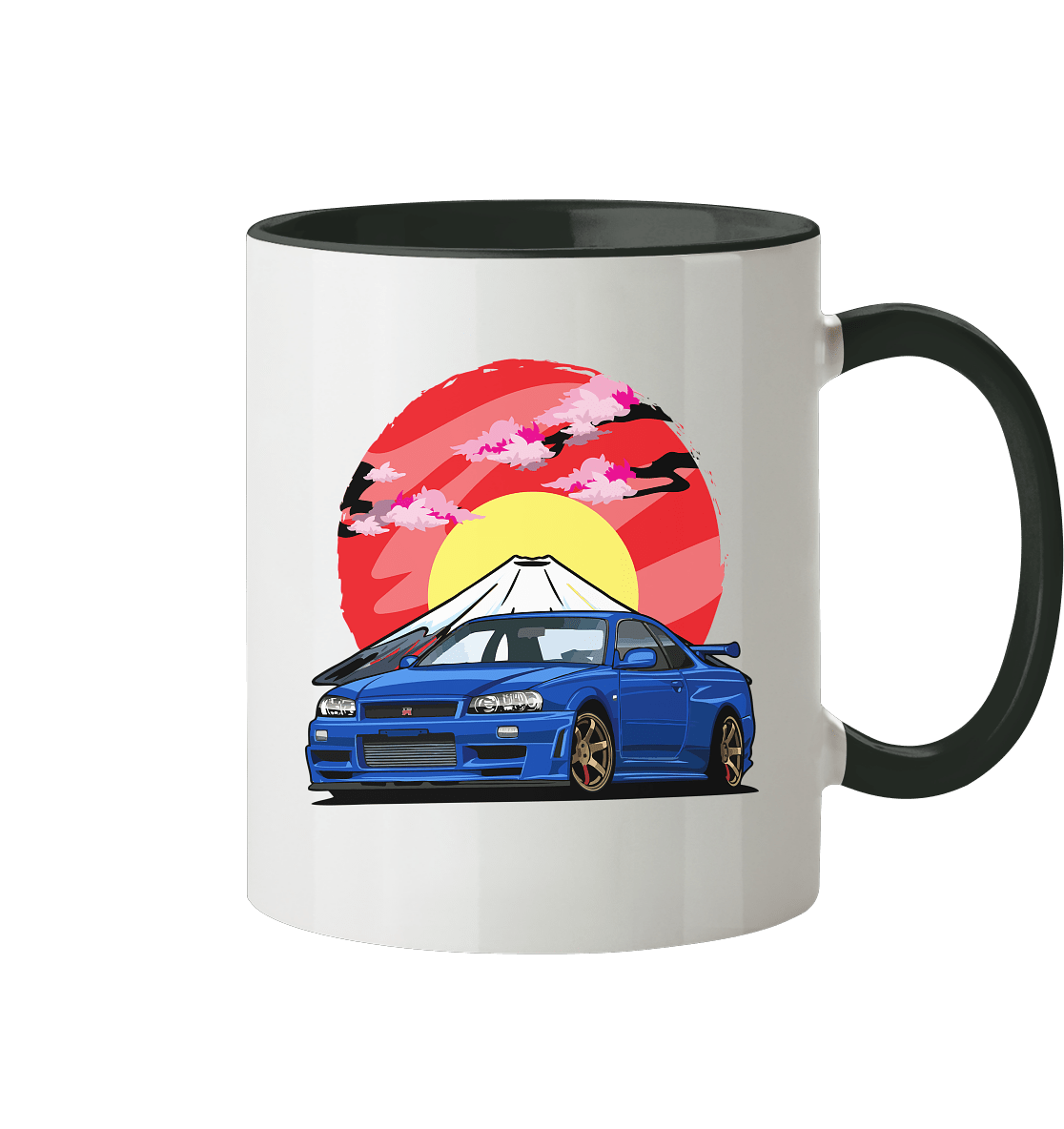 Nissan R34 GT-R Mount Fuji - Tasse zweifarbig - MotoMerch.de