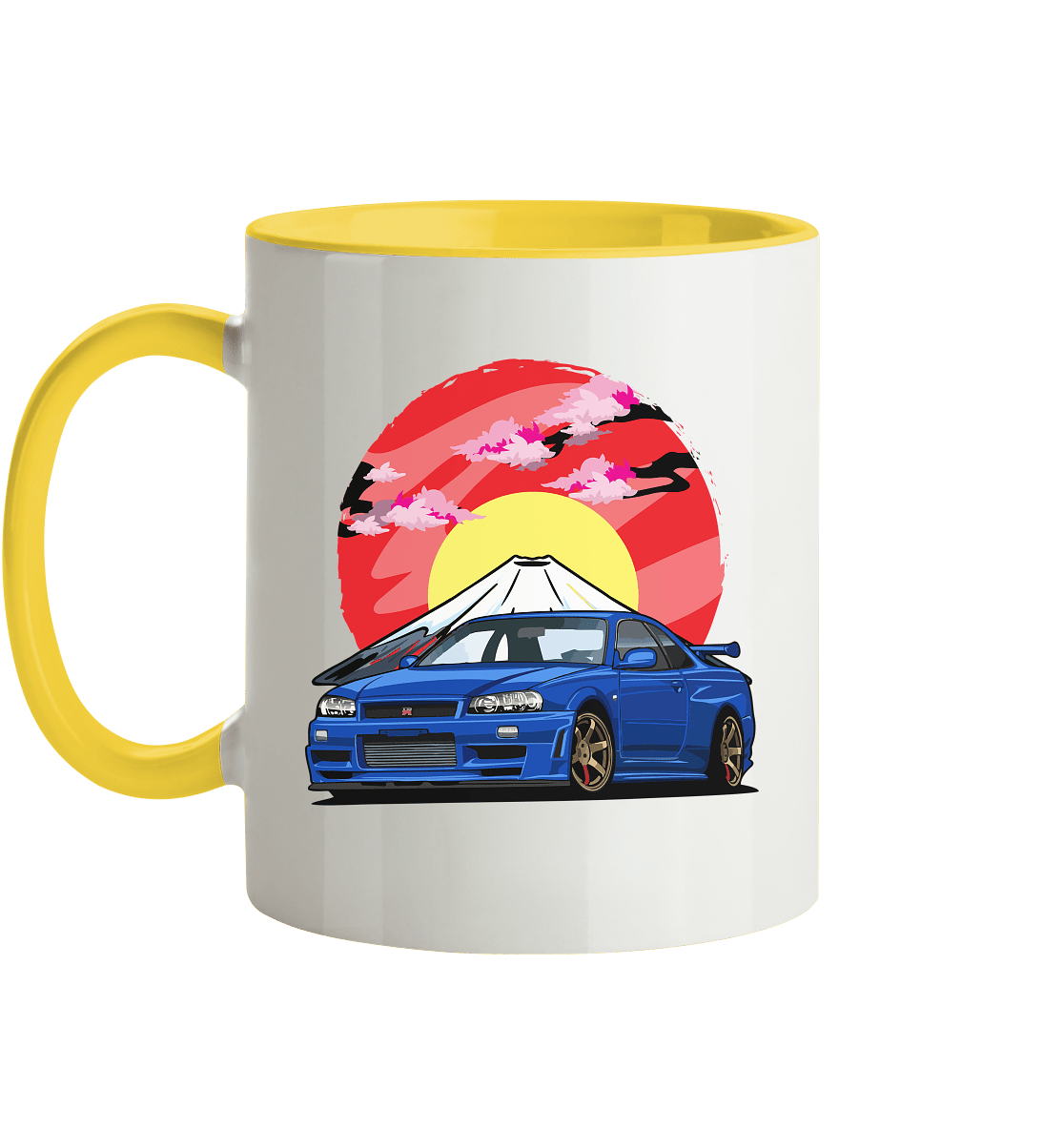 Nissan R34 GT-R Mount Fuji - Tasse zweifarbig - MotoMerch.de