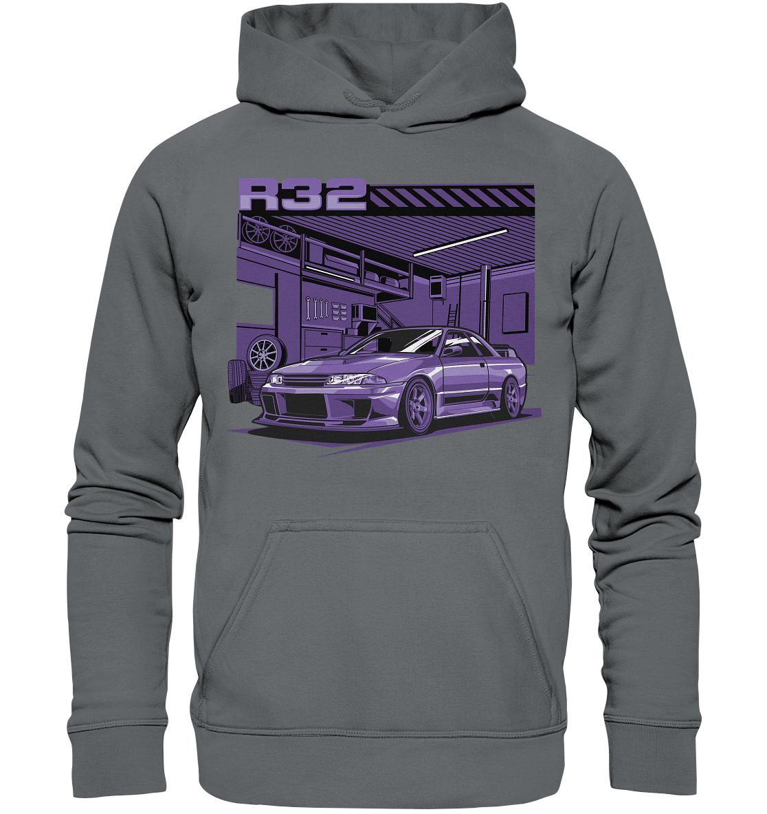 Nissan Skyline R32 Garage - Basic Unisex Hoodie - MotoMerch.de