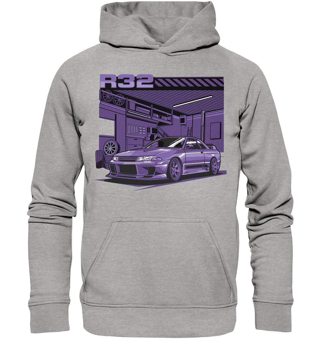 Nissan Skyline R32 Garage - Basic Unisex Hoodie - MotoMerch.de