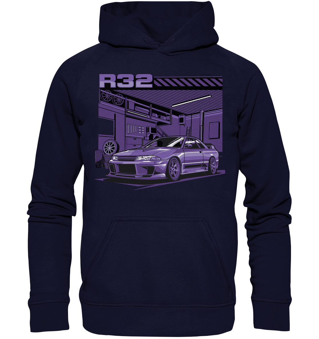 Nissan Skyline R32 Garage - Basic Unisex Hoodie - MotoMerch.de