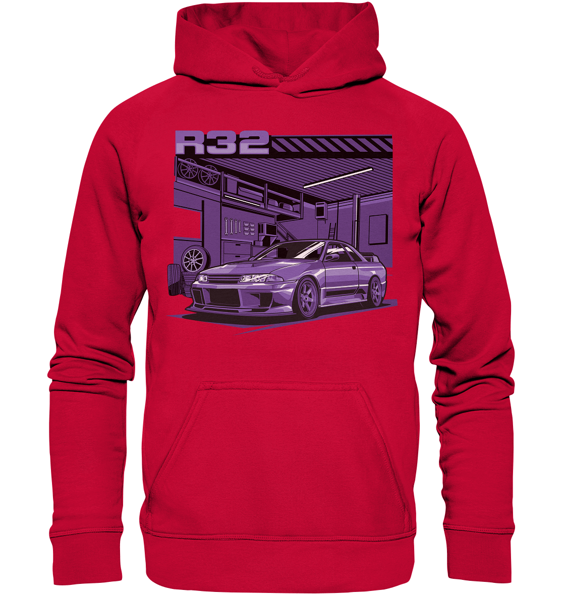 Nissan Skyline R32 Garage - Basic Unisex Hoodie - MotoMerch.de