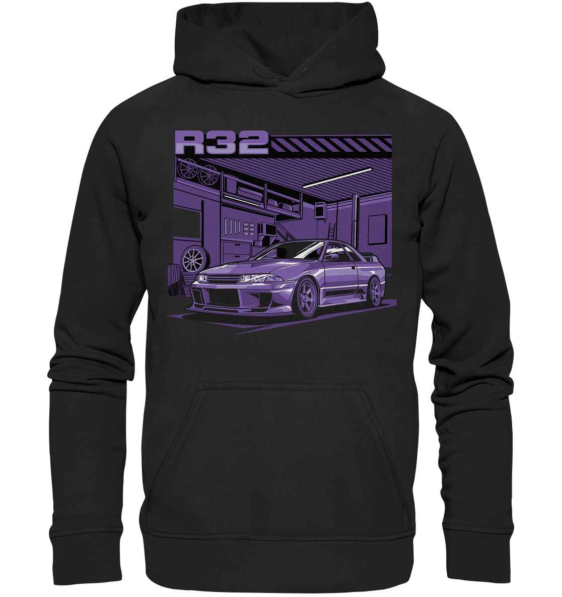 Nissan Skyline R32 Garage - Basic Unisex Hoodie - MotoMerch.de
