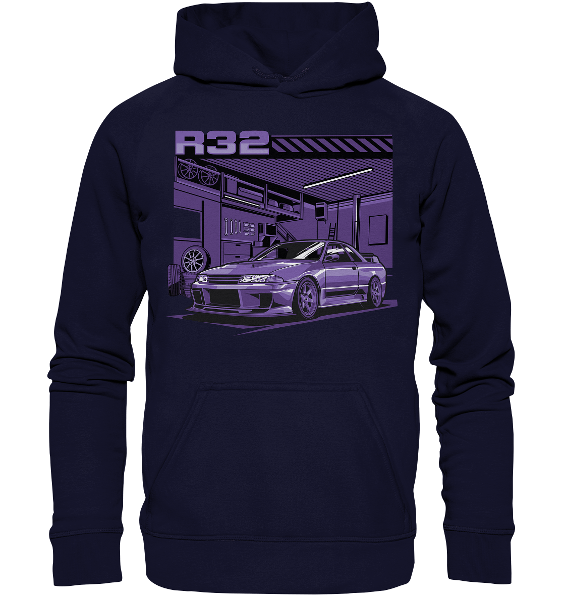 Nissan Skyline R32 Garage - Basic Unisex Hoodie XL - MotoMerch.de